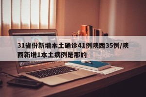 31省份新增本土确诊41例陕西35例/陕西新增1本土病例是那的